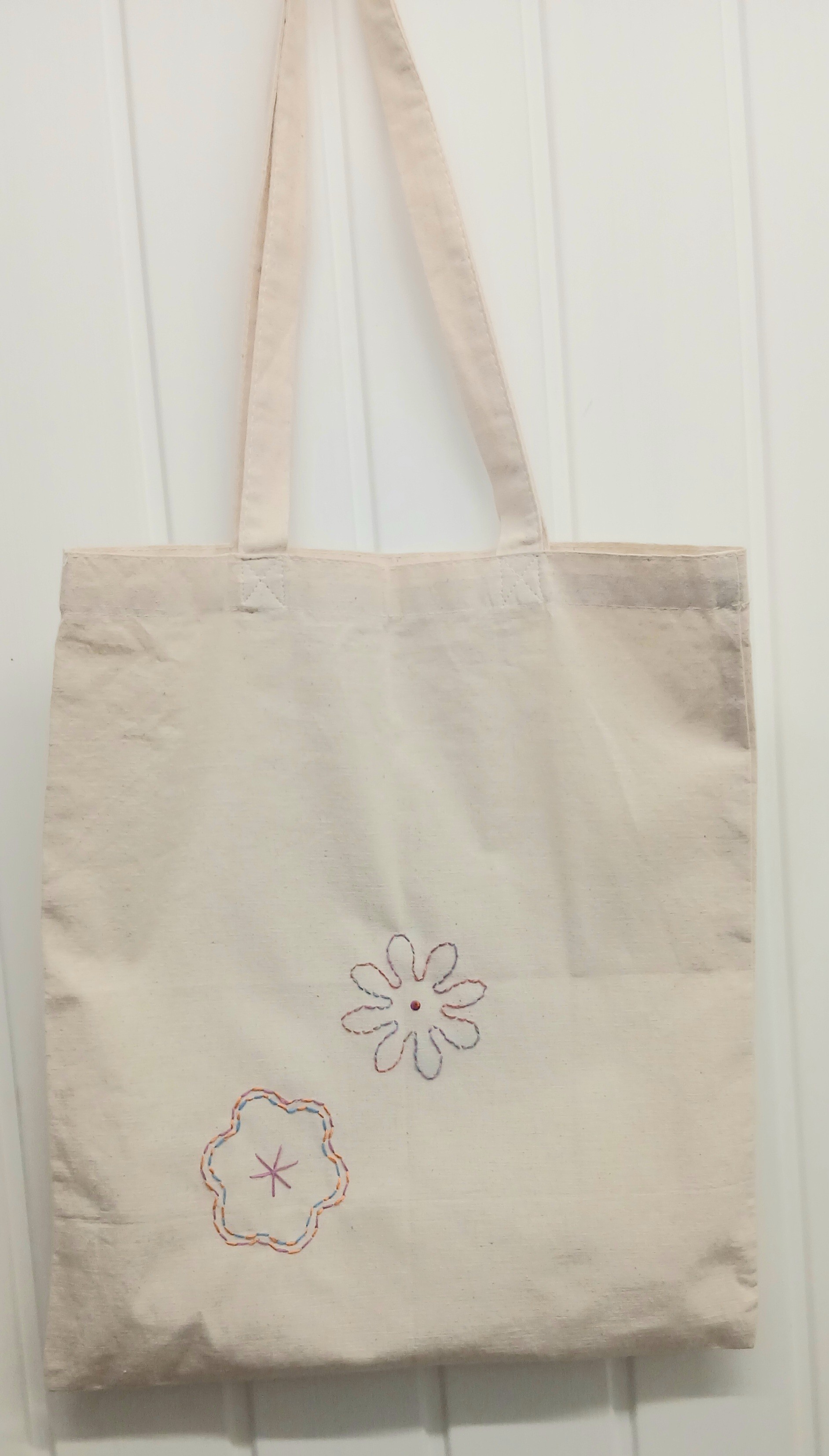 OCT Sewing: Slow stitch Bee & Flower Tote Bag
